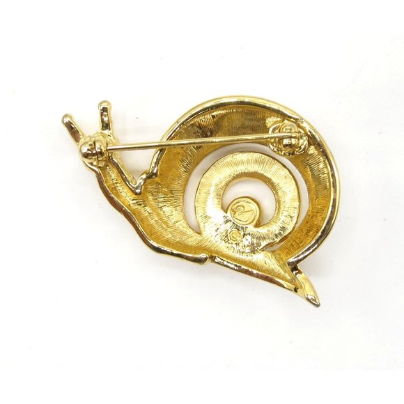 Swarovski Clear Crystal Rhinestone Goldtone Snail - Picture 9 of 11